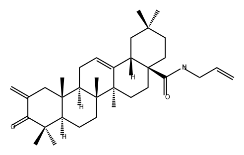 Olean-12-en-28-amide, 2-methylene-3-oxo-N-2-propen-1-yl- Struktur