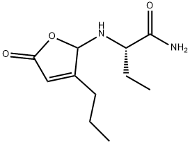 Butanamide, 2-[(2,5-dihydro-5-oxo-3-propyl-2-furanyl)amino]-, (2S)- Struktur