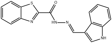 2-Benzothiazolecarboxylic acid, (2E)-2-(1H-indol-3-ylmethylene)hydrazide Struktur