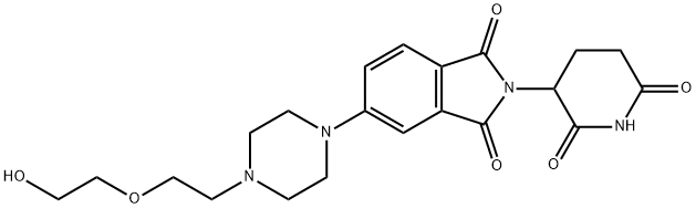 2-(2,6-dioxo-3-piperidinyl)-5-[4-[2-(2-hydroxyethoxy)ethyl]-1-piperazinyl]-1H-Isoindole-1,3(2H)-dione, Struktur