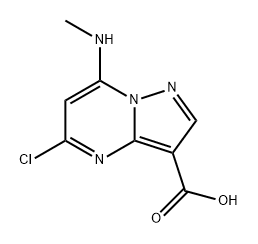 Pyrazolo[1,5-a]pyrimidine-3-carboxylic acid, 5-chloro-7-(methylamino)- Struktur