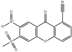 9H-Xanthene-1-carbonitrile, 6-(methylsulfonyl)-7-nitro-9-oxo- Struktur