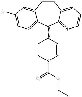 1(2H)-Pyridinecarboxylic acid, 4-(8-chloro-5,6-dihydro-11H-benzo[5,6]cyclohepta[1,2-b]pyridin-11-ylidene)-3,4-dihydro-, ethyl ester Struktur