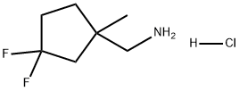 Cyclopentanemethanamine, 3,3-difluoro-1-methyl-, hydrochloride (1:1) Struktur