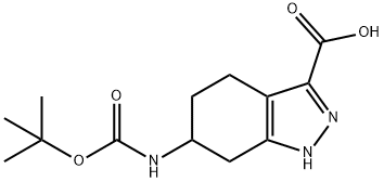 6-[[(1,1-Dimethylethoxy)carbonyl]amino]-4,5,6,7-tetrahydro-1H-indazole-3-carboxylic acid Struktur