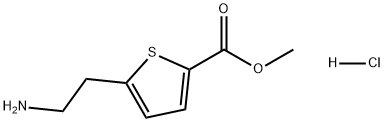 2-Thiophenecarboxylic acid, 5-(2-aminoethyl)-, methyl ester, hydrochloride (1:1) Struktur