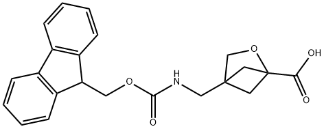 4-[({[(9H-fluoren-9-yl)methoxy]carbonyl}amino)me thyl]-2-oxabicyclo[2.1.1]hexane-1-carboxylic acid Struktur