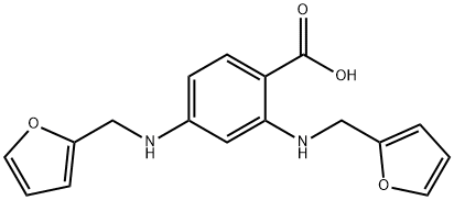 Benzoic acid, 2,4-bis[(2-furanylmethyl)amino]- Struktur