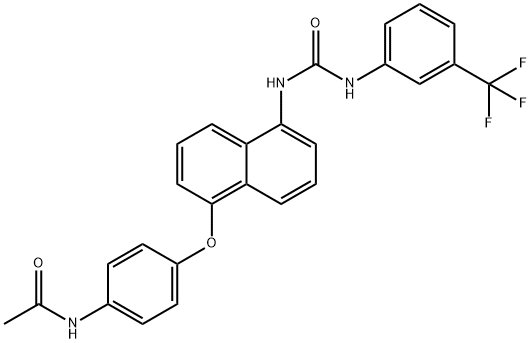 Acetamide, N-[4-[[5-[[[[3-(trifluoromethyl)phenyl]amino]carbonyl]amino]-1-naphthalenyl]oxy]phenyl]- Struktur