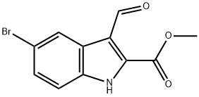 1H-Indole-2-carboxylic acid, 5-bromo-3-formyl-, methyl ester Struktur