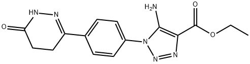 1H-1,2,3-Triazole-4-carboxylic acid, 5-amino-1-[4-(1,4,5,6-tetrahydro-6-oxo-3-pyridazinyl)phenyl]-, ethyl ester Struktur