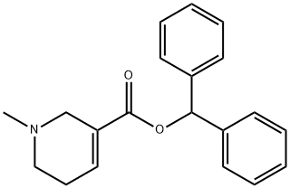 3-Pyridinecarboxylic acid, 1,2,5,6-tetrahydro-1-methyl-, diphenylmethyl ester Struktur