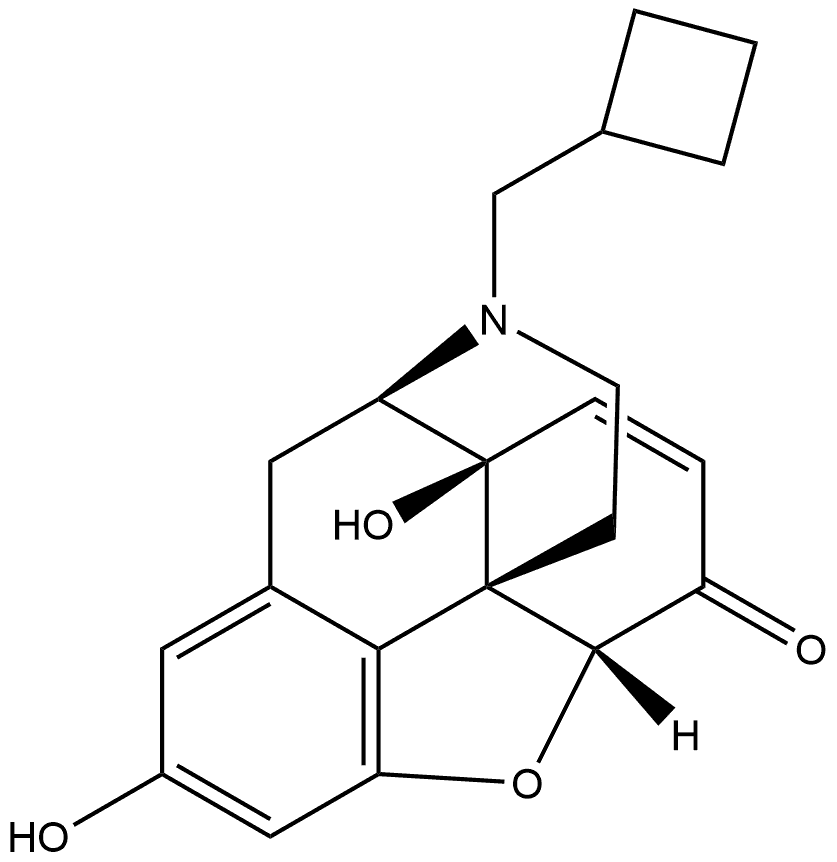 Morphinan-6-one, 17-(cyclobutylmethyl)-7,8-didehydro-4,5-epoxy-2,14-dihydroxy-, (5α)- Struktur