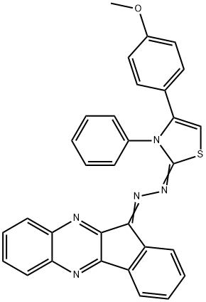 11H-Indeno[1,2-b]quinoxalin-11-one, 2-[4-(4-methoxyphenyl)-3-phenyl-2(3H)-thiazolylidene]hydrazone Struktur