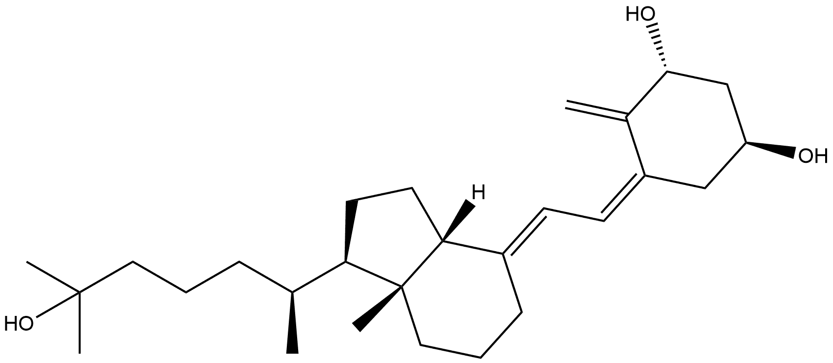 9,10-Secocholesta-5,7,10(19)-triene-1,3,25-triol, (1α,3β,5Z,7E,14β,20S)- Struktur