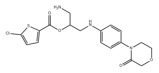 2-Thiophenecarboxylic acid, 5-chloro-, 1-(aminomethyl)-2-[[4-(3-oxo-4-morpholinyl)phenyl]amino]ethyl ester Struktur