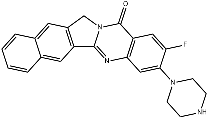 Benz[5,6]isoindolo[1,2-b]quinazolin-14(12H)-one, 2-fluoro-3-(1-piperazinyl)- Struktur