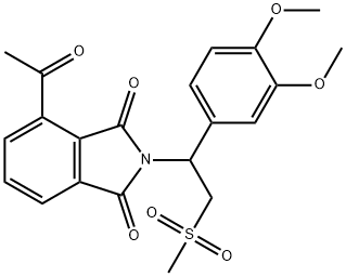 1H-Isoindole-1,3(2H)-dione, 4-acetyl-2-[1-(3,4-dimethoxyphenyl)-2-(methylsulfonyl)ethyl]- Struktur