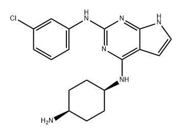 7H-Pyrrolo[2,3-d]pyrimidine-2,4-diamine, N4-(cis-4-aminocyclohexyl)-N2-(3-chlorophenyl)- Struktur