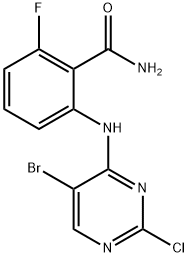 Benzamide, 2-[(5-bromo-2-chloro-4-pyrimidinyl)amino]-6-fluoro- Struktur