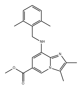 Imidazo[1,2-a]pyridine-6-carboxylic acid, 8-[[(2,6-dimethylphenyl)methyl]amino]-2,3-dimethyl-, methyl ester Struktur