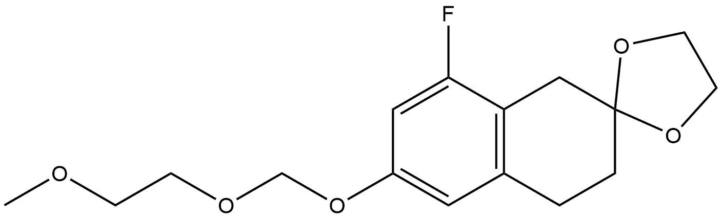 Spiro[1,3-dioxolane-2,2'(1'H)-naphthalene], 8'-fluoro-3',4'-dihydro-6'-[(2-methoxyethoxy)methoxy]- Struktur