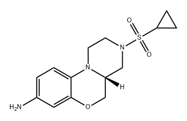 Pyrazino[2,1-c][1,4]benzoxazin-8-amine, 3-(cyclopropylsulfonyl)-1,2,3,4,4a,5-hexahydro-, (4aR)- Struktur