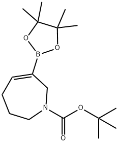 1H-Azepine-1-carboxylic acid, 2,3,4,7-tetrahydro-6-(4,4,5,5-tetramethyl-1,3,2-dioxaborolan-2-yl)-, 1,1-dimethylethyl ester Struktur