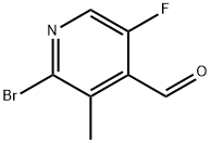 2-Bromo-5-fluoro-3-methyl-4-pyridinecarboxaldehyde Struktur