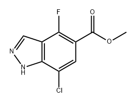 1H-Indazole-5-carboxylic acid, 7-chloro-4-fluoro-, methyl ester Struktur