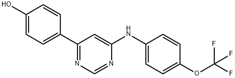 Phenol, 4-[6-[[4-(trifluoromethoxy)phenyl]amino]-4-pyrimidinyl]- Struktur