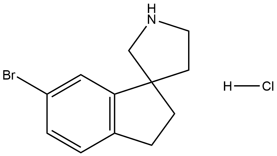 Spiro[1H-indene-1,3′-pyrrolidine], 6-bromo-2,3-dihydro-, hydrochloride (1:1) Struktur