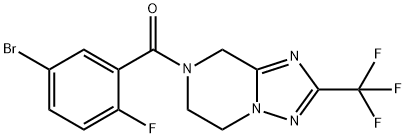 Methanone, (5-bromo-2-fluorophenyl)[5,6-dihydro-2-(trifluoromethyl)[1,2,4]triazolo[1,5-a]pyrazin-7(8H)-yl]- Struktur