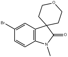 Spiro[3H-indole-3,4'-[4H]pyran]-2(1H)-one, 5-bromo-2',3',5',6'-tetrahydro-1-methyl- Struktur