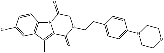 Pyrazino[1,2-a]indole-1,4-dione, 8-chloro-2,3-dihydro-10-methyl-2-[2-[4-(4-morpholinyl)phenyl]ethyl]- Struktur