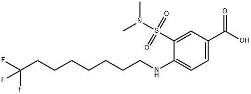 Benzoic acid, 3-[(dimethylamino)sulfonyl]-4-[(8,8,8-trifluorooctyl)amino]- Struktur