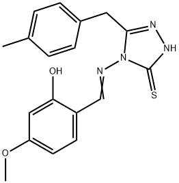 3H-1,2,4-Triazole-3-thione, 2,4-dihydro-4-[[(2-hydroxy-4-methoxyphenyl)methylene]amino]-5-[(4-methylphenyl)methyl]- Struktur