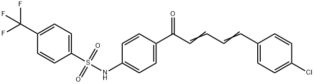 Benzenesulfonamide, N-[4-[5-(4-chlorophenyl)-1-oxo-2,4-pentadien-1-yl]phenyl]-4-(trifluoromethyl)- Struktur