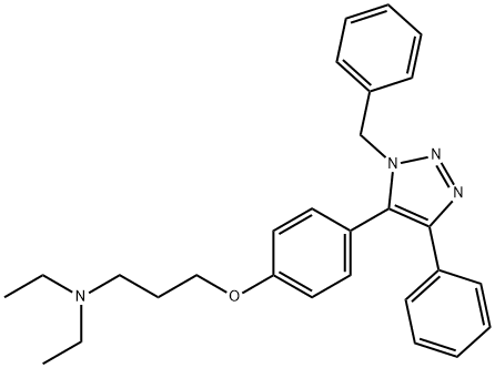 1-Propanamine, N,N-diethyl-3-[4-[4-phenyl-1-(phenylmethyl)-1H-1,2,3-triazol-5-yl]phenoxy]- Struktur