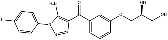 Methanone, [5-amino-1-(4-fluorophenyl)-1H-pyrazol-4-yl][3-[(2S)-2,3-dihydroxypropoxy]phenyl]- Struktur