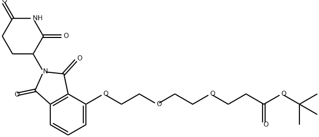 Propanoic acid, 3-[2-[2-[[2-(2,6-dioxo-3-piperidinyl)-2,3-dihydro-1,3-dioxo-1H-isoindol-4-yl]oxy]ethoxy]ethoxy]-, 1,1-dimethylethyl ester Struktur