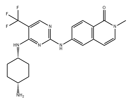 1(2H)-Isoquinolinone, 6-[[4-[(cis-4-aminocyclohexyl)amino]-5-(trifluoromethyl)-2-pyrimidinyl]amino]-2-methyl- Struktur