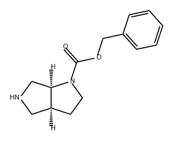 Pyrrolo[3,4-b]pyrrole-1(2H)-carboxylic acid, hexahydro-, phenylmethyl ester, (3aS,6aS)- Struktur