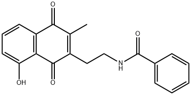 Benzamide, N-[2-(1,4-dihydro-8-hydroxy-3-methyl-1,4-dioxo-2-naphthalenyl)ethyl]- Struktur