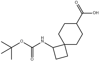 1-[[(1,1-Dimethylethoxy)carbonyl]amino]spiro[3.5]nonane-7-carboxylic acid Struktur