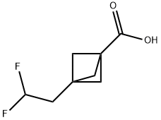 Bicyclo[1.1.1]pentane-1-carboxylic acid, 3-(2,2-difluoroethyl)- Struktur