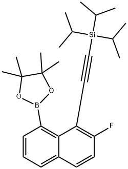 1,3,2-Dioxaborolane, 2-[7-fluoro-8-[2-[tris(1-methylethyl)silyl]ethynyl]-1-naphthalenyl]-4,4,5,5-tetramethyl- Struktur