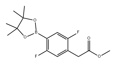 Benzeneacetic acid, 2,5-difluoro-4-(4,4,5,5-tetramethyl-1,3,2-dioxaborolan-2-yl)-, methyl ester Struktur