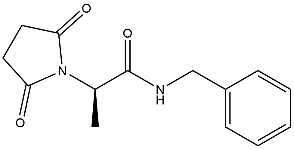 1-Pyrrolidineacetamide, α-methyl-2,5-dioxo-N-(phenylmethyl)-, (αR)- Struktur