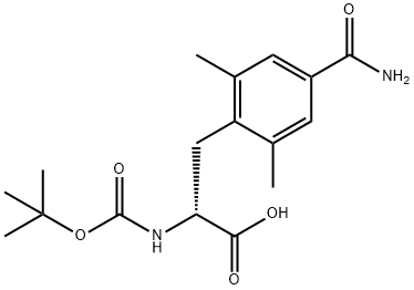 D-Phenylalanine, 4-(aminocarbonyl)-N-[(1,1-dimethylethoxy)carbonyl]-2,6-dimethyl- Struktur